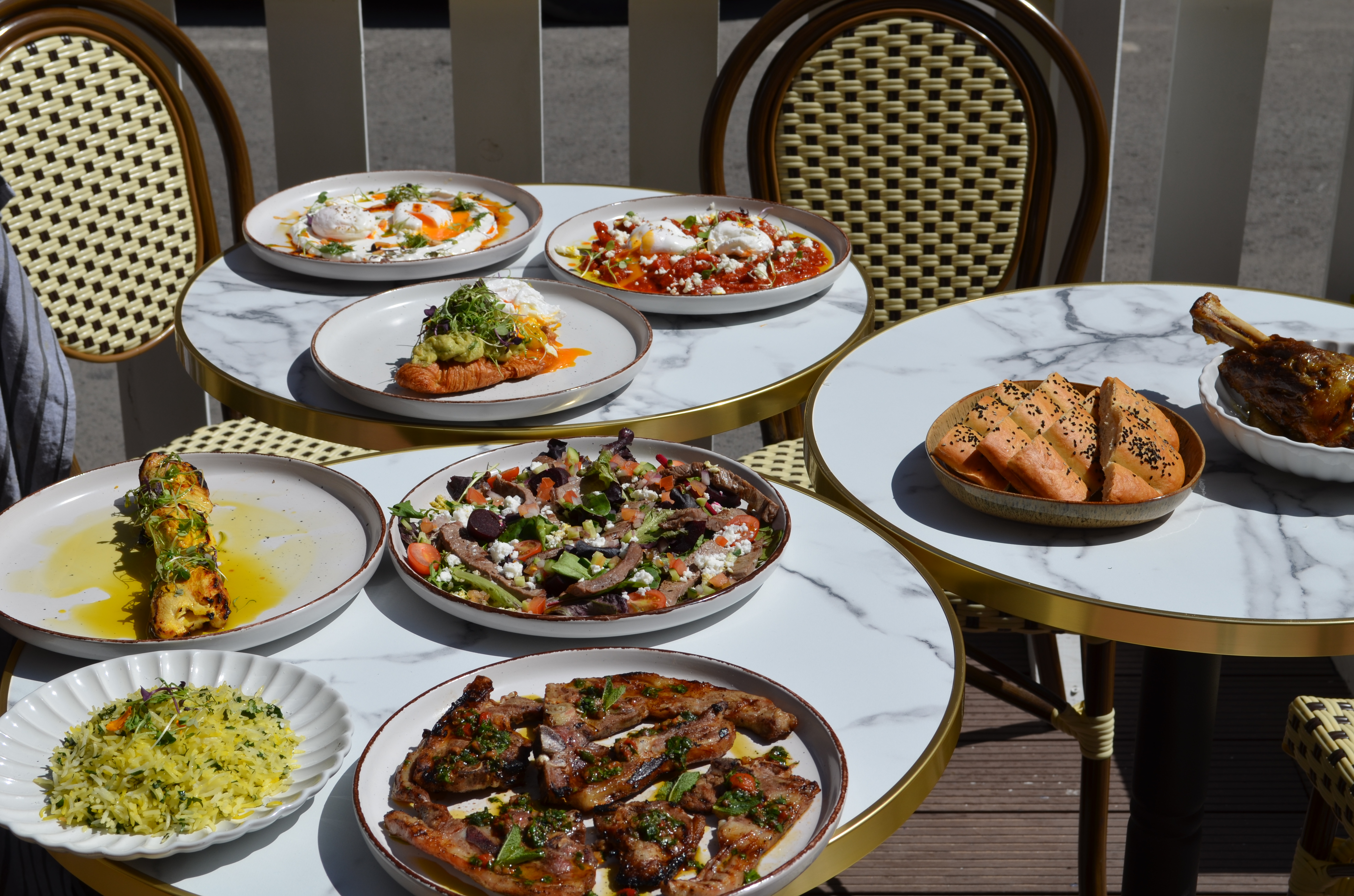 Full spread of dishes at Bakehouse